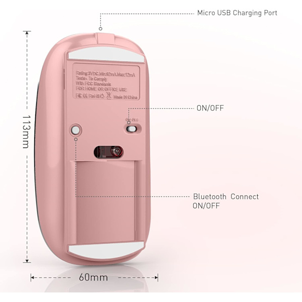 Bluetooth-mus - Trådløs Bluetooth-mus for iPad Pro, iPad