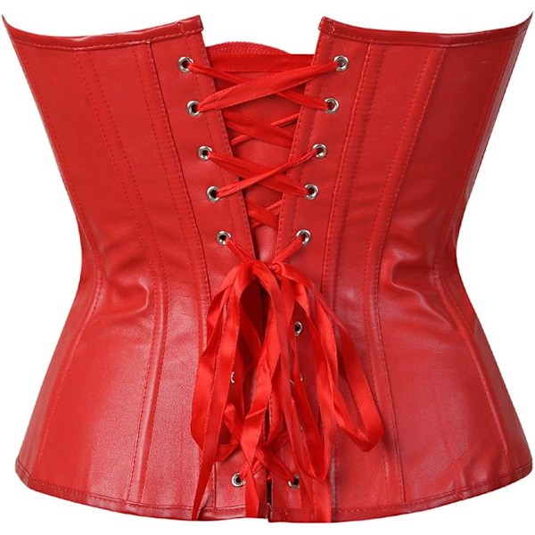 Kvinners Punk Rock Kunstlær Korsett Retro Goth Midje Cincher Basque Bustier