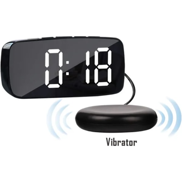 Superhög vibrerande väckarklocka med sängvibrator Multifunktionell dubbel USB Tung sovare Döv Hörselskadad Snooze Som bild Som bild