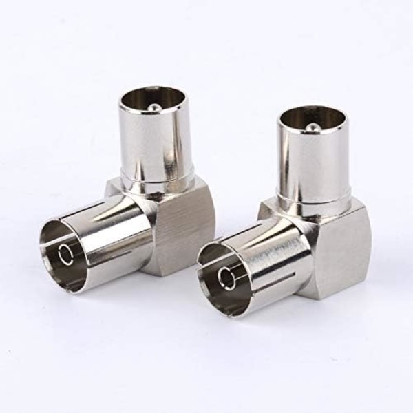 2-pack TV PAL hona till hane koaxialkontakt - helmetall adapter