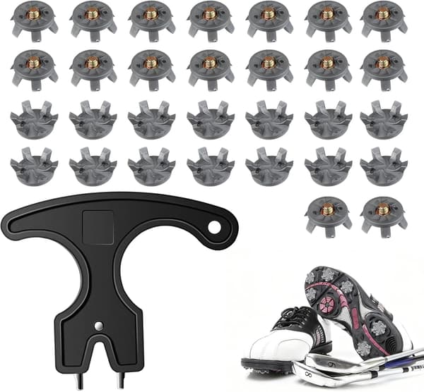 30- Golf Spikes Sæt med sort skruenøgle, Golfsko Spikes Udskiftningssæt & Sko Spikes - Ideel til golfspillere, vedligeholdelse af golfsko, græsplæne cricket sko