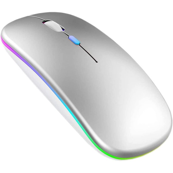 LED Wireless Mouse, Rechargeable Wireless Silent Mouse, 2.4G Portable