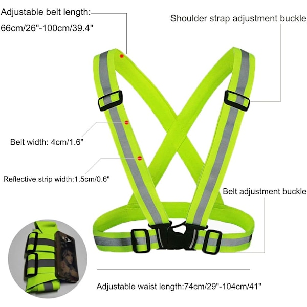 Høy synlighet vest stropper - Reflekterende sikkerhetsbelte for sykling,