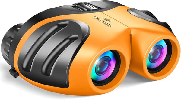 Kiikarit lapsille, kompaktit teräväpiirtokiikarit, iskunkestävät, oranssi