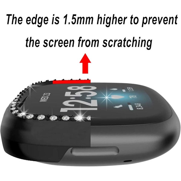 [1-pack] Bling Hard Bumper Frame för Fitbit Sense/Versa 3 Watch,