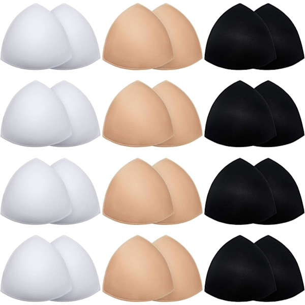 12 par triangel sport-bh-inlägg Push Up-bröst-bh