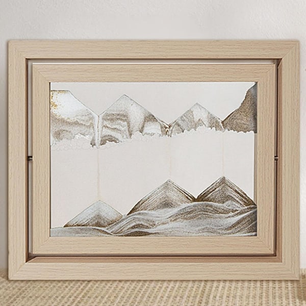 Flydende sandkunst - 3D naturlandskabssandmaleri | Natur Landskab Flydende Sand Glas Craft for Enhaing Living Room Light Coffee Se lys