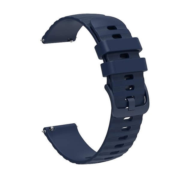 För Garmin Venu 2 Plus 20mm vågigt prickmönster enfärgat silikonklockarmband ZBX Navy Blue