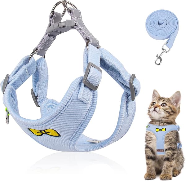 wxsp Katte-sæt til katte, polyester, justerbar sele, anti-flugt, killinger og hunde