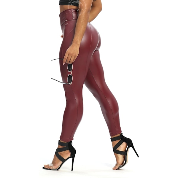 Kvinde Kunstlæder Leggings Bukser PU Elastisk Formgiven Hofte