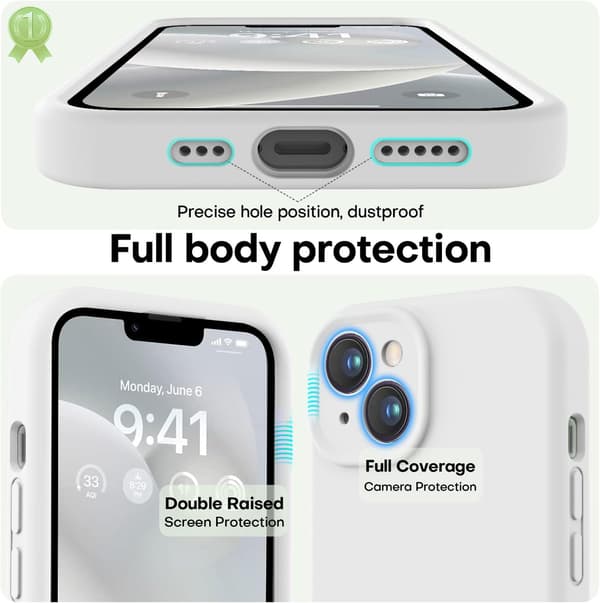 Premium silikone iPhone 14 cover med mikrofiberfor, stødsikkert -