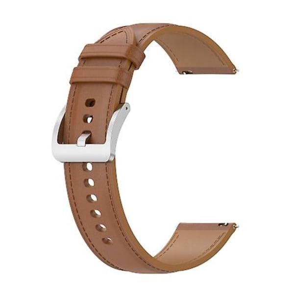 För Garmin Vivomove Embossed Äkta Läder Klockarmband NXB Light Brown