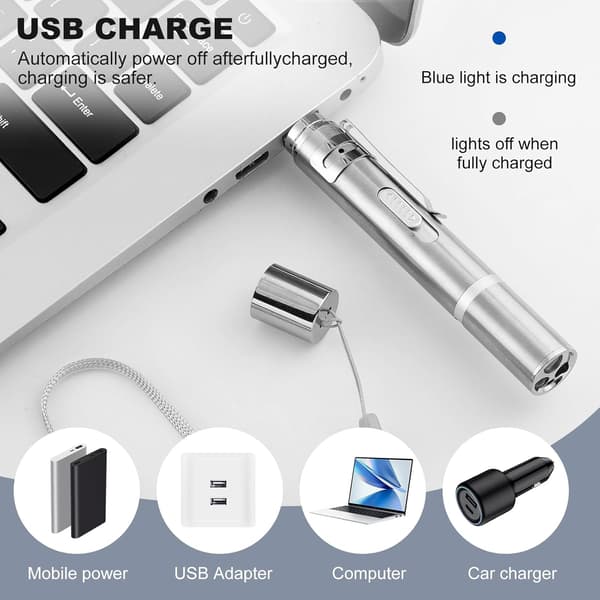 Laserpointer, kattelegetøj, katte-laserlegetøjs-pointer med 5 justerbare mønstre, hunde-laserlegetøj, USB genopladelig laser, lang rækkevidde og 3 tilstande træningsjager