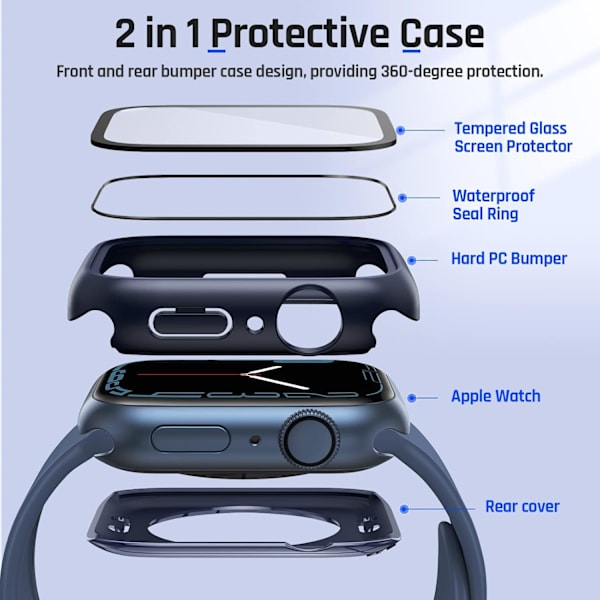 2 i 1 vattentätt fodral för Apple Watch Series 8