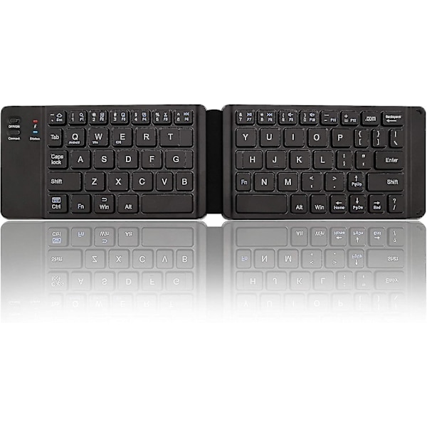 Mini Bluetooth Keyboard Acoucou Wireless Foldable Keyboard, Rechargeable Bluetooth Keyboard Portable Pocket Size Keyboard