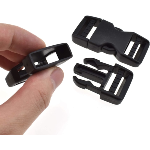 Snabbspännen med dubbla sidor - 1\" breda 4-pack, kraftig plast