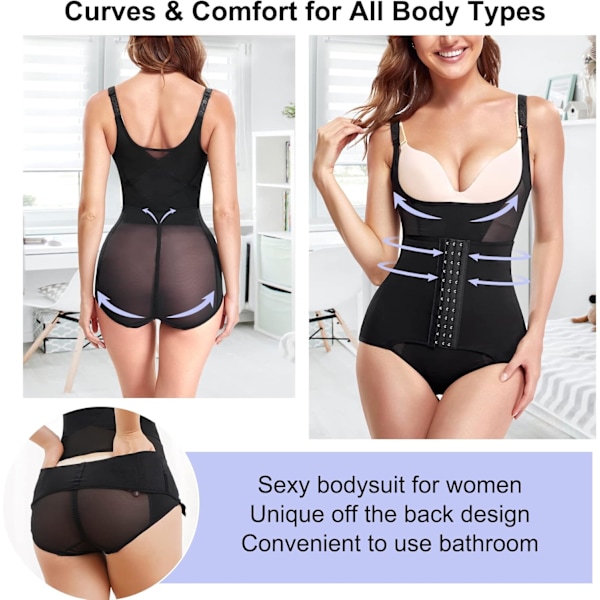 Shapewear Body för kvinnor Tummy Control Fajas Colombianas Midjetränare Rumpa