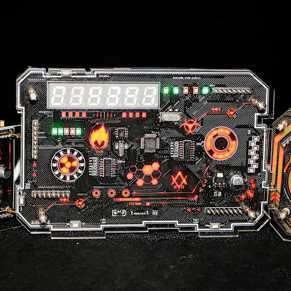 Skrivbords RGB-klocka Cyberpunk-stil Klocka DIY LED-skrivbordsatmosfär Klockdekoration Tillbehör. (SPro)  SPro  SPro
