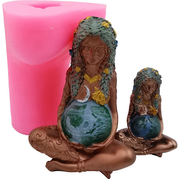 Stor Gaia form Mother of Earth silikone lys
