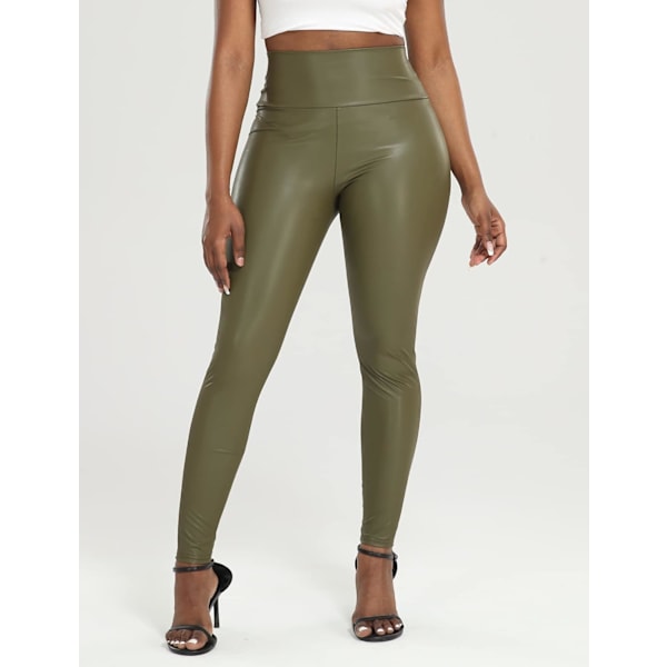 Kvinde Kunstlæder Leggings Bukser PU Elastisk Formgiven Hofte