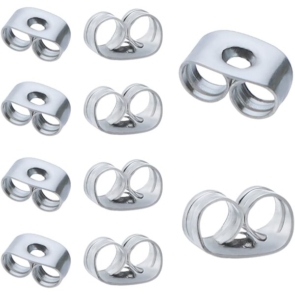300 st rostfria fjärilsörhängen - silver 6x4,5 mm