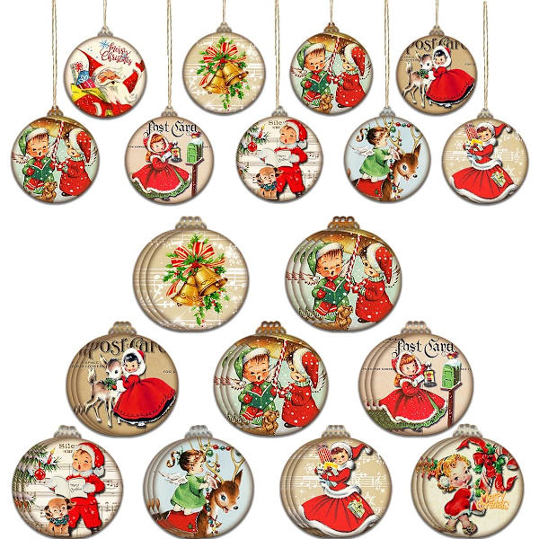 Jul Trä Ornament Ren Trä Hänge 27PCS Jul Trä