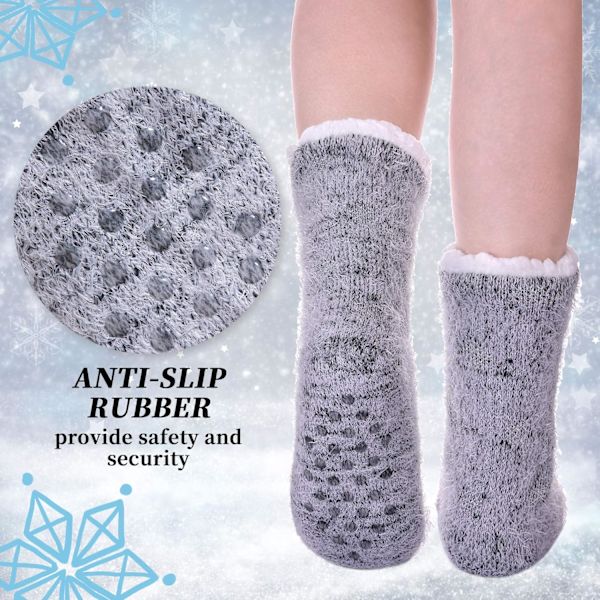 Fuzzy Slipper Sokker til Kvinder med Grippere Vinter Varme Tykke Plys Fleece