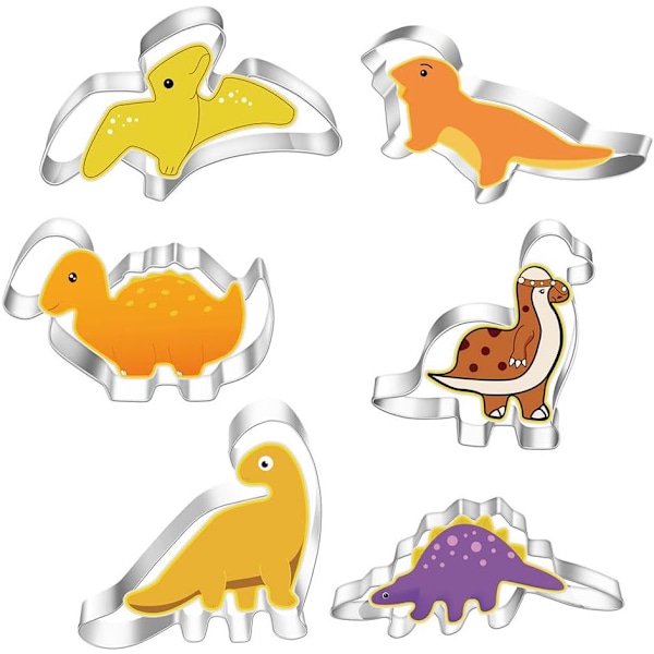 Dinosaur Cookie Cutter Set - Rustfrie stål Dinosaur Sandwich Cutters