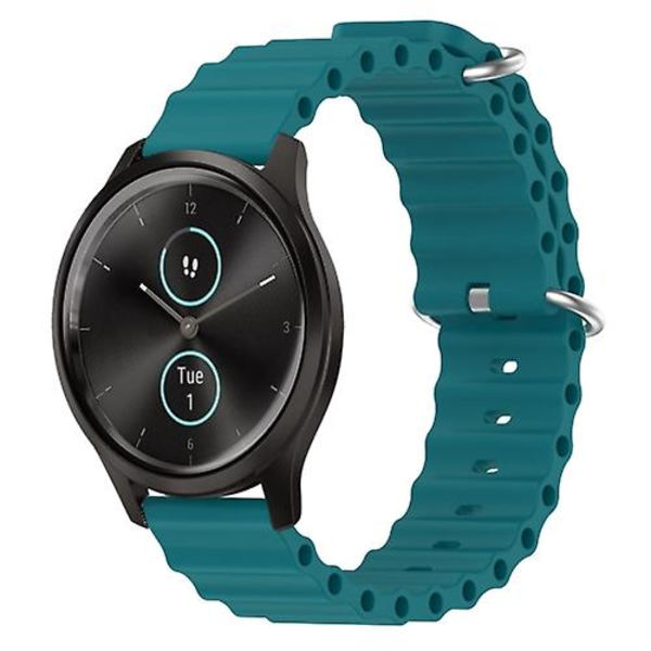 För Garmin Garminmove Style 20mm Ocean Style Silikon Solid Color Watch Band DJQ Green