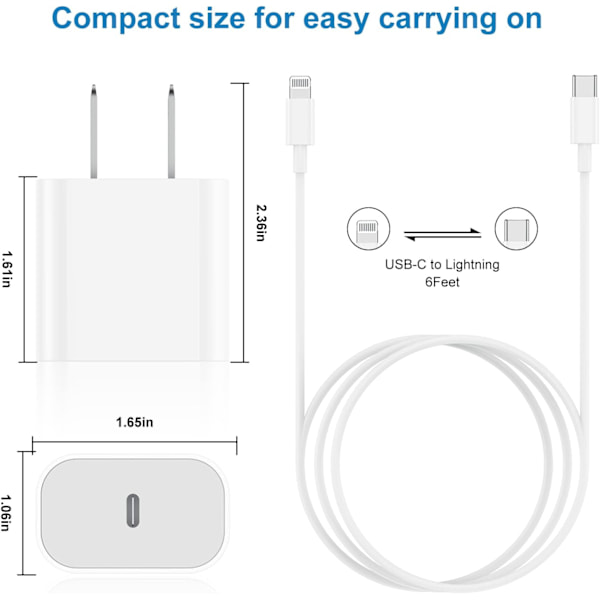 Iphone 13 12 Snabbladdare Block.20W Pd Höghastighetsladdning