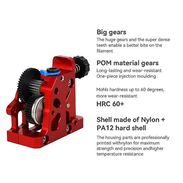Til CR10 3 CR6 VORON LITE Ekstruder Dobbelt Gear Ekstruder Hård Stål Reduksjonsgear Motor 3D Printer Dele