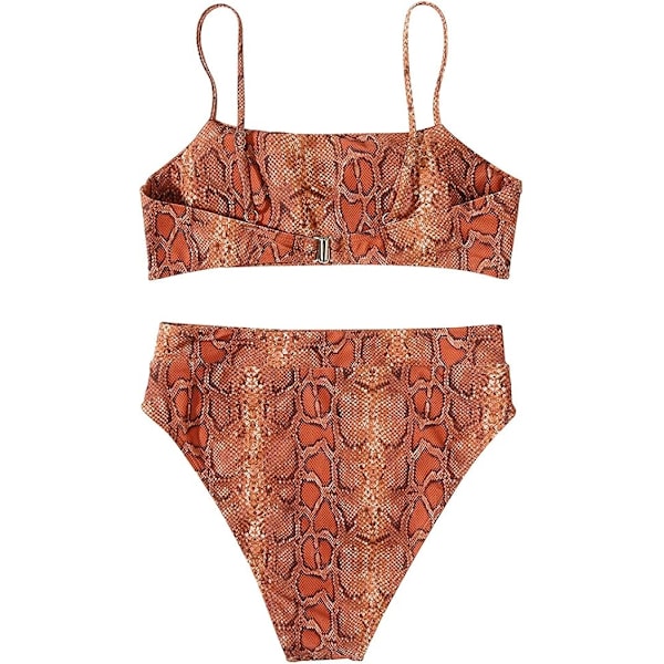 Kvinnor Hög ed Bikini Axelband 2 Delar Hög Skuren String Baddräkter