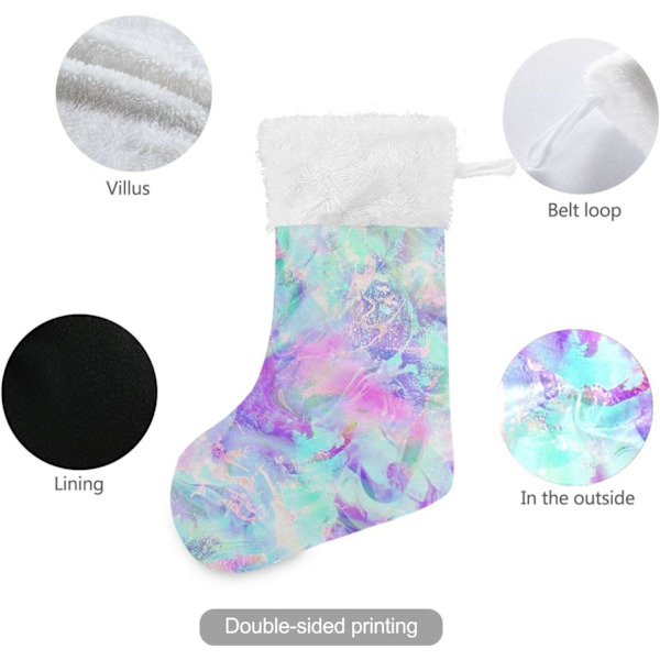 Julklapp, personliga julklappsstrumpor 2-pack Abstrakt Tie Dye Marmortryck 45,7 cm Julstrumpor Hängande Ornament Kamin för Bygge