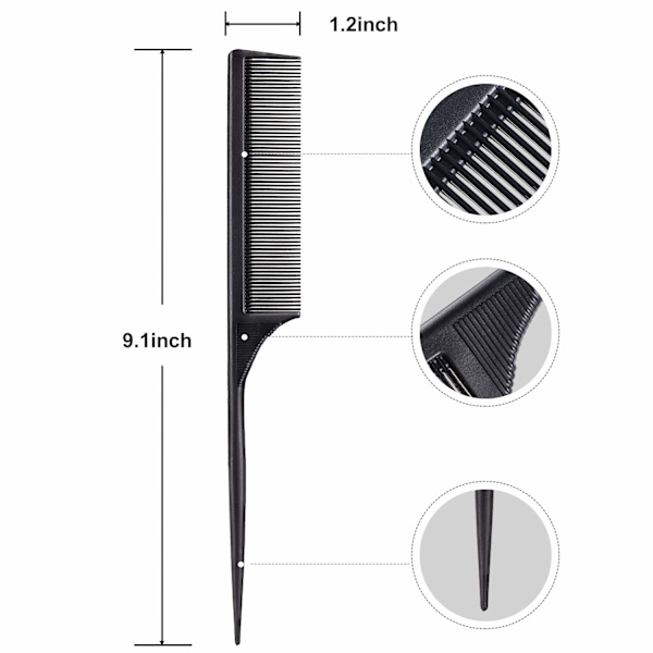 Leinuosen 3-pakke halekam karbonfiber rottehalekam sett varme