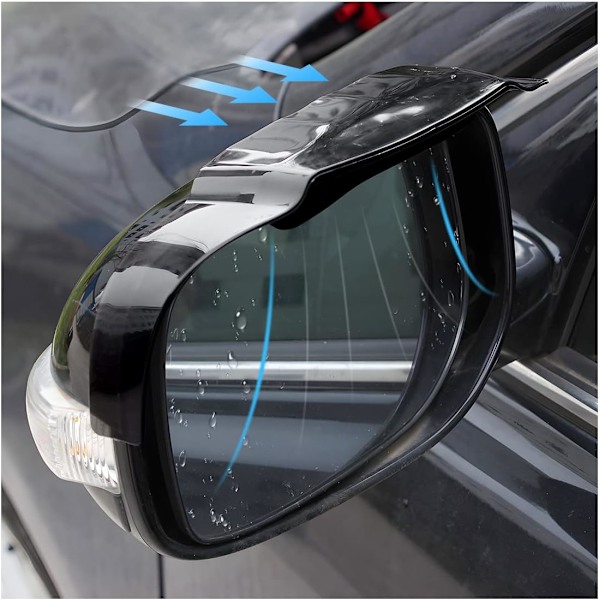 Car Rear View Mirror Rain Eyebrows - Rainproof Smoke Covers, Set of 2