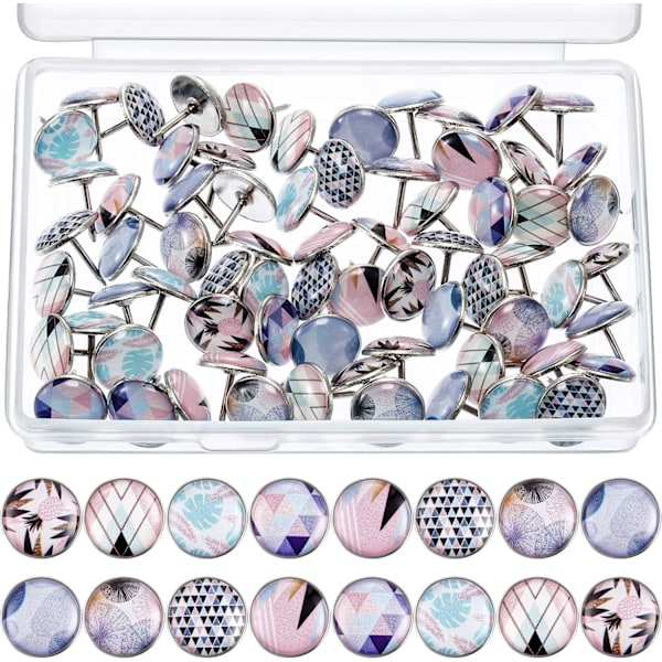 80 Pieces Creative Fashion Steel Push Pins - Nordic Style