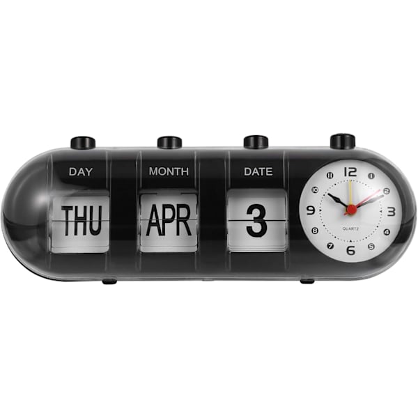 Digitalt ur Flip Down ur Manuelt analogt Flip Down skrivebord ur Kalender Retro digitalt vækkeur Dato og tid kapsel ur til hjemmekontor