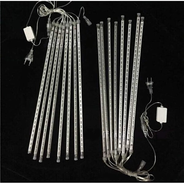 Oppgradert 30 cm 8 rør 144 LED meteor dusjlys, 11,81 tommer ultraklare LED regndråpelykter, vanntette rør for jul, tre, bryllup,