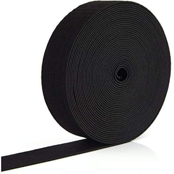 Bredd svart elastisk band - Perfekt för att sy midjeband och hantverk (20 mm x 11,5 meter)