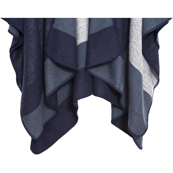 Färgblock Dam Schal Wrap Snygg Öppen Front Poncho Cape