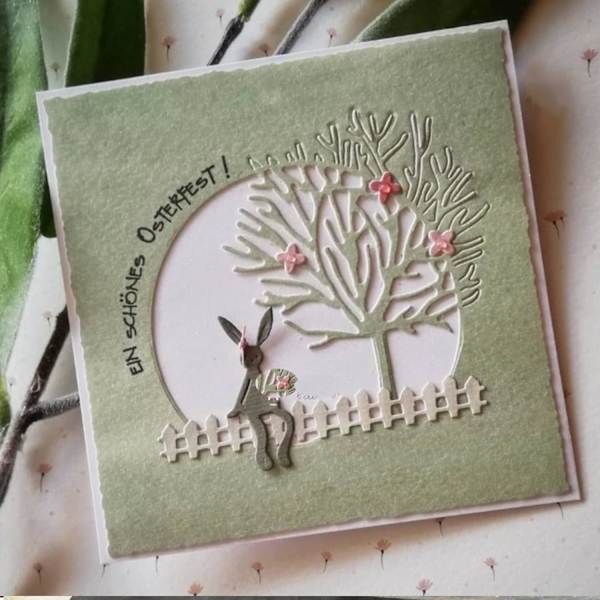 2 stk. siddende kanin metal die cuts til DIY scrapbooking