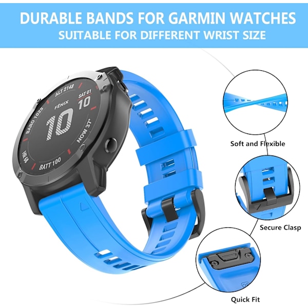 OVERSTEP Silikonarmband för Garmin Fenix-serien (26 mm)