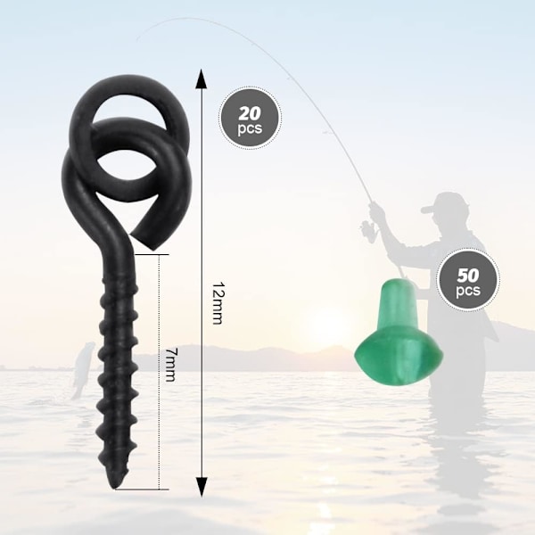 Tillbehör för karpfiske - krokstopp, betesskruvar och ringar