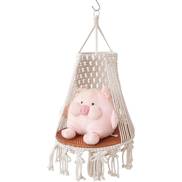 Macrame kattbädd | Kattungesvängsäng | Macrame växtupphängare, katthängmatta för inomhus- och utomhusinredning, husdjurskattsäng för att sova, leka och