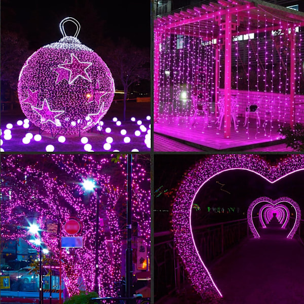 50 LED-ljusslinga, LED-julbelysning, 6\" MELLANRUM, grön kabel, rosa färg, kommersiell kvalitet rosa 50 st rosa 50 st