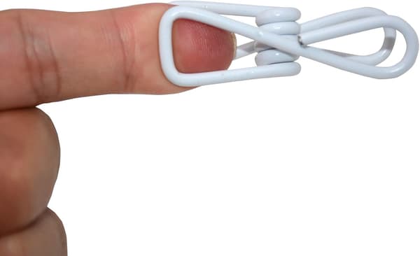 30 stk. 2-tommers hvite chipsklyper, PVC-belegg, høy elastisitet, klesklyper, matklyper og poseklyper