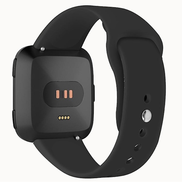 För Fitbit Versa 2 / Fitbit Versa Lite enfärgat silikonklockarmband TRS Black