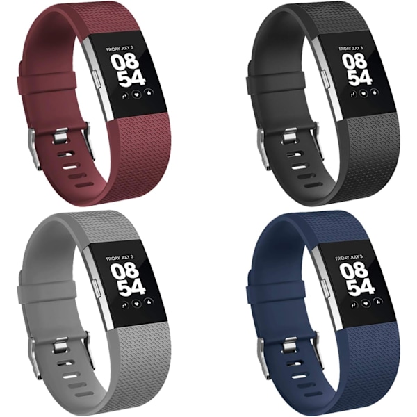 4 stk. udskiftningsremme til Fitbit Charge 2: Bløde, komfortable tilbehørsurremme