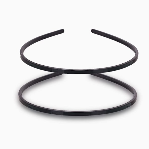 Pakke med 2 hårbånd, plastik simple hårbånd, hårbånd med tynde tænder, DIY hårbånd, 6 mm brede glatte hårbånd sort 1 stk (1er Pack) sort 1