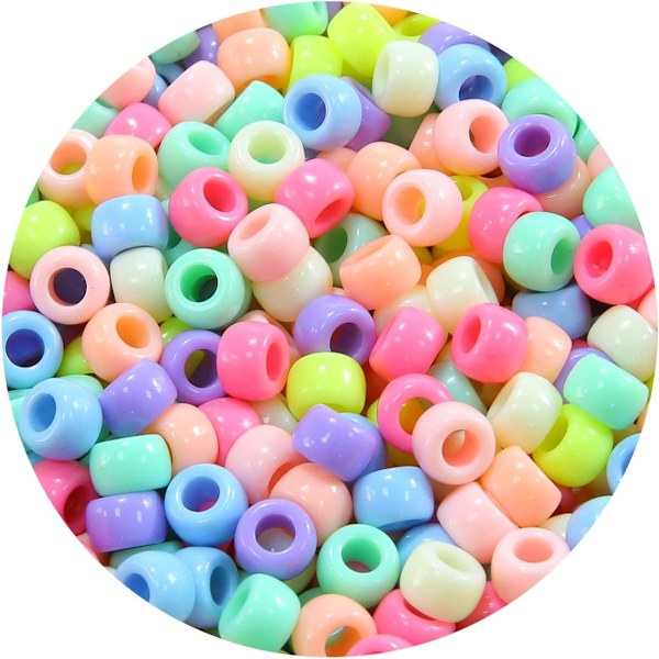 1000 Macaron Candy Pony Beads - Perler for håndverk, hårperler